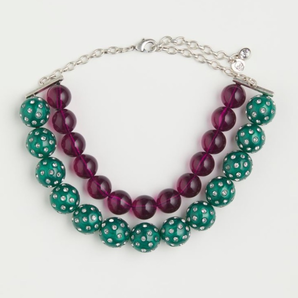 Iris Apfel x H&M red green necklace new in box